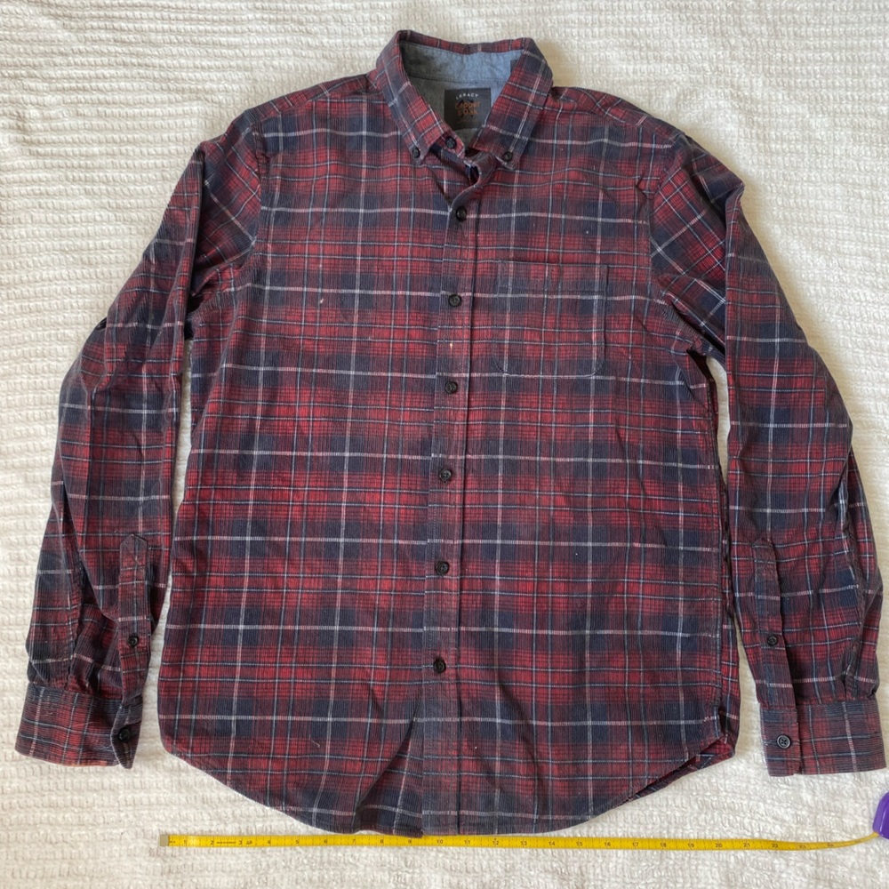 Retro Copper & Oak Supply Co Legacy Button Down Long Sleeve M Red & Black Plaid